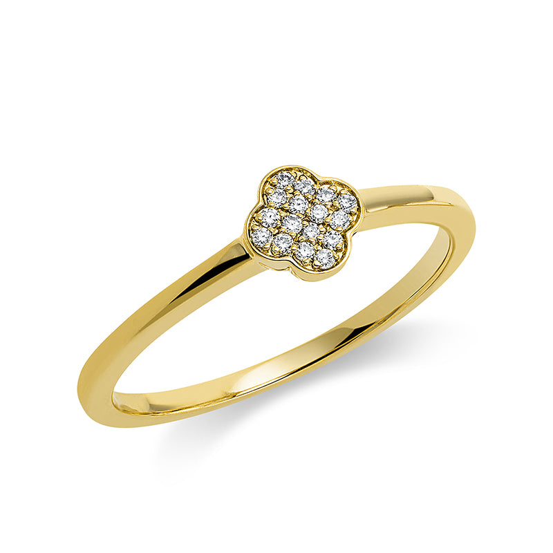 Ring    aus 750/-18 Karat Gelbgold mit 16 Diamanten 0