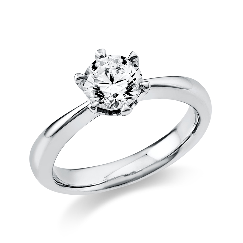 Ring    aus 750/-18 Karat Weißgold mit 1 Diamant 1 ct