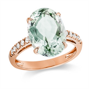Ring mit Amethyst  aus 750/-18 Karat Rotgold mit 10 Diamanten 0