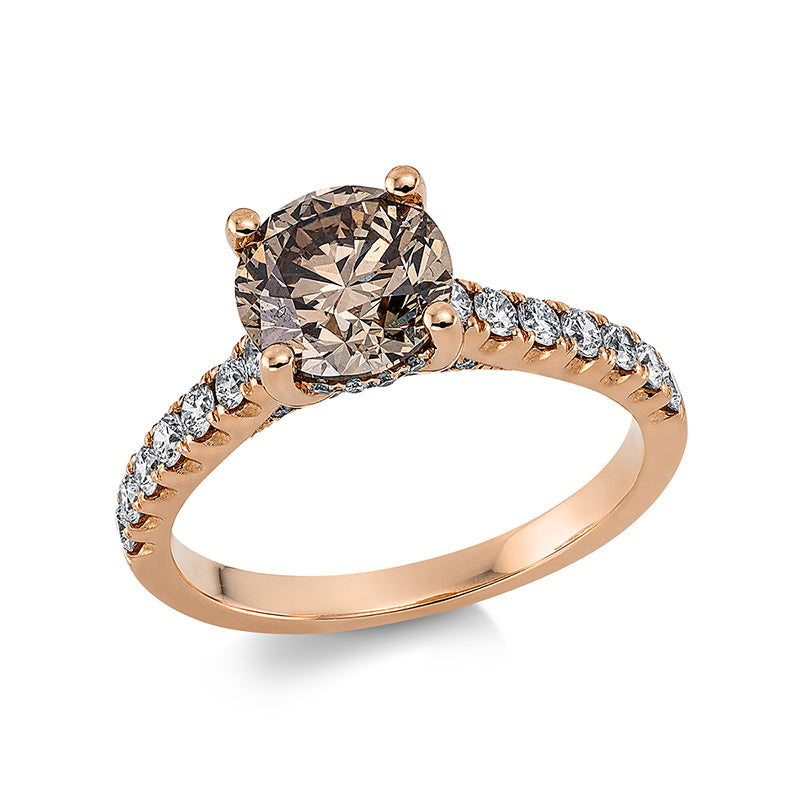 Ring    aus 750/-18 Karat Rotgold mit 47 Diamanten 2 ct