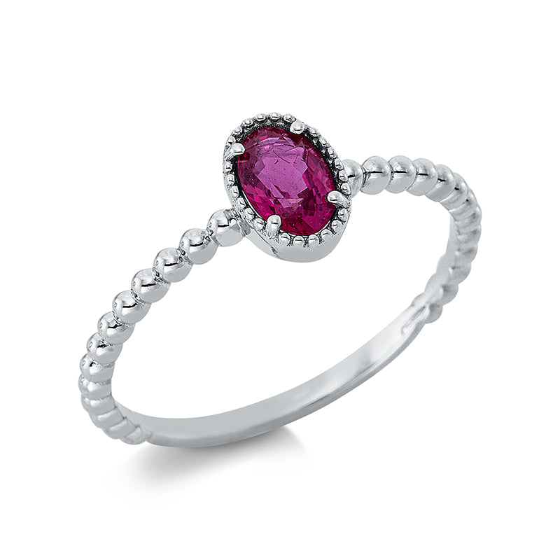 Ring mit Rubin  aus 750/-18 Karat Weißgold  