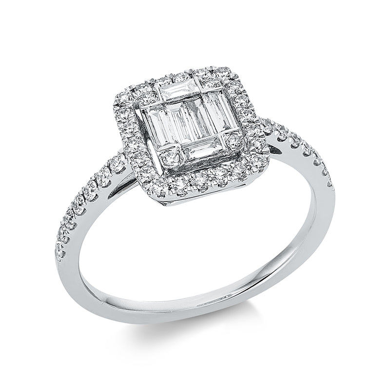 Ring    aus 750/-18 Karat Weißgold mit 46 Diamanten 0