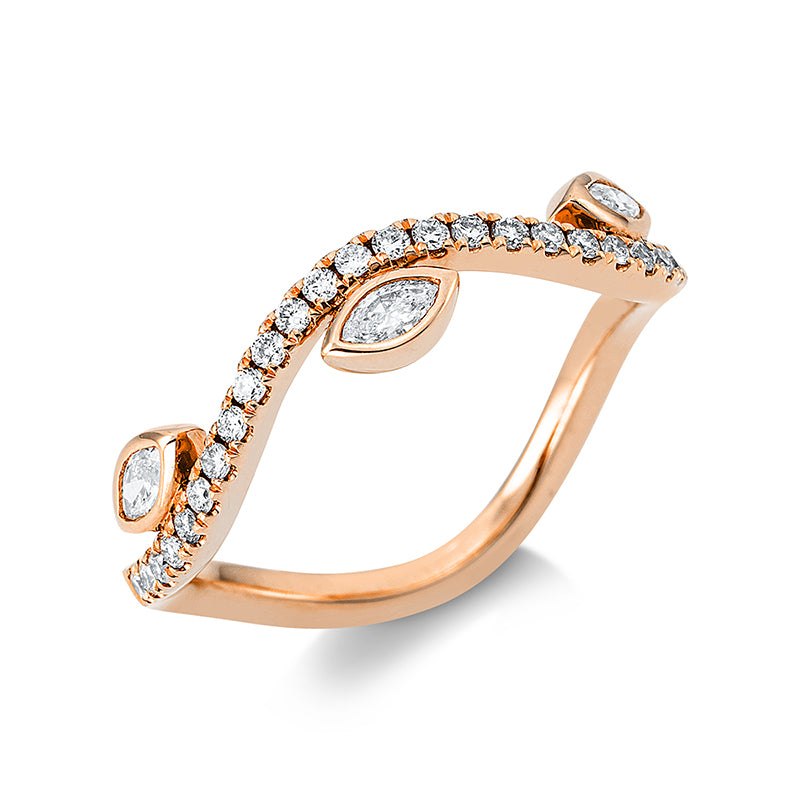 Ring    aus 750/-18 Karat Rotgold mit 28 Diamanten 0