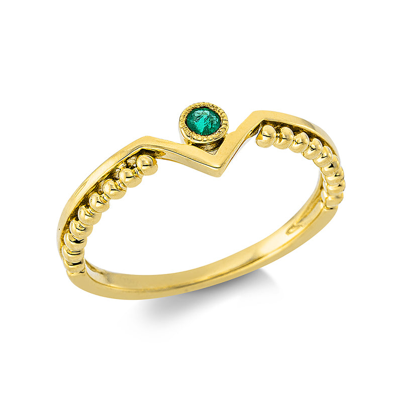 Ring mit Smaragd  aus 750/-18 Karat Gelbgold  