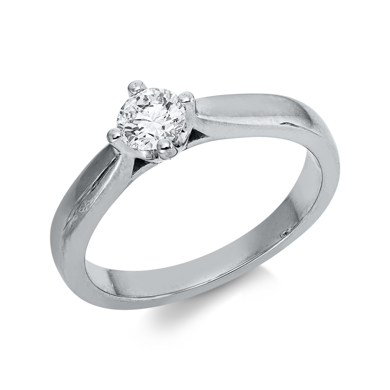 Ring    aus 585/-14 Karat Weißgold mit 1 Diamant 0