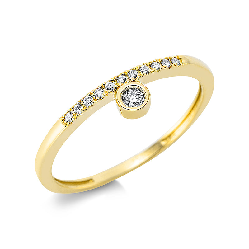 Ring    aus 750/-18 Karat Gelbgold mit 12 Diamanten 0