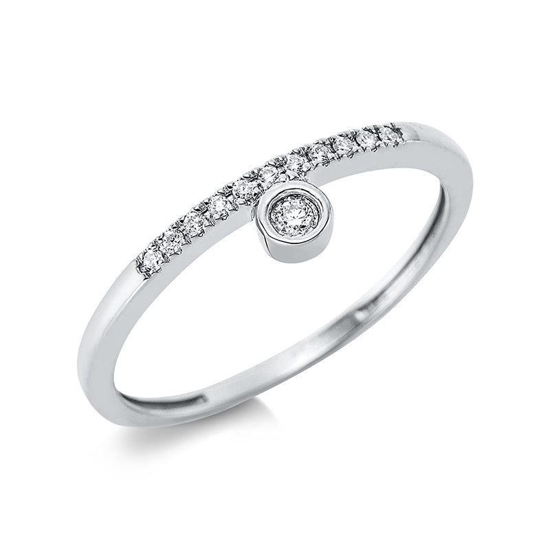 Ring    aus 750/-18 Karat Weißgold mit 12 Diamanten 0