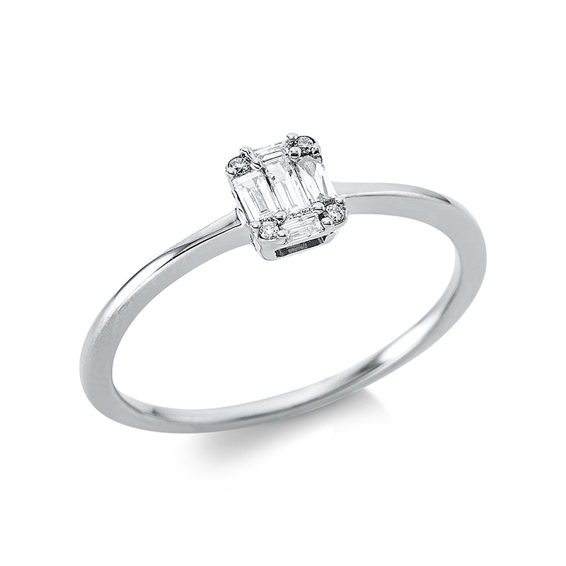 Ring    aus 750/-18 Karat Weißgold mit 9 Diamanten 0