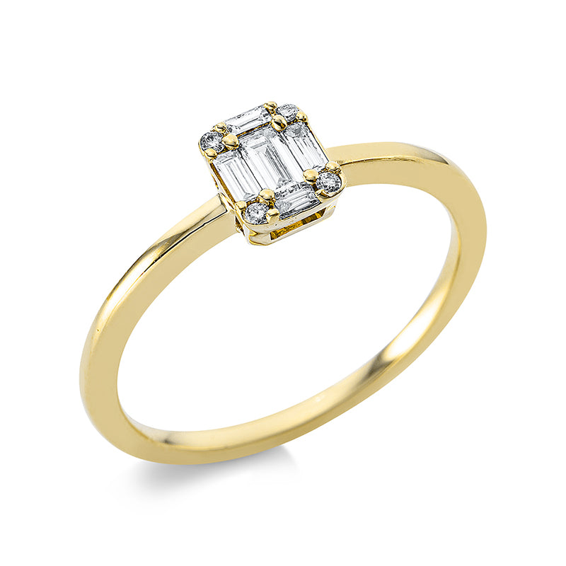 Ring    aus 750/-18 Karat Gelbgold mit 9 Diamanten 0