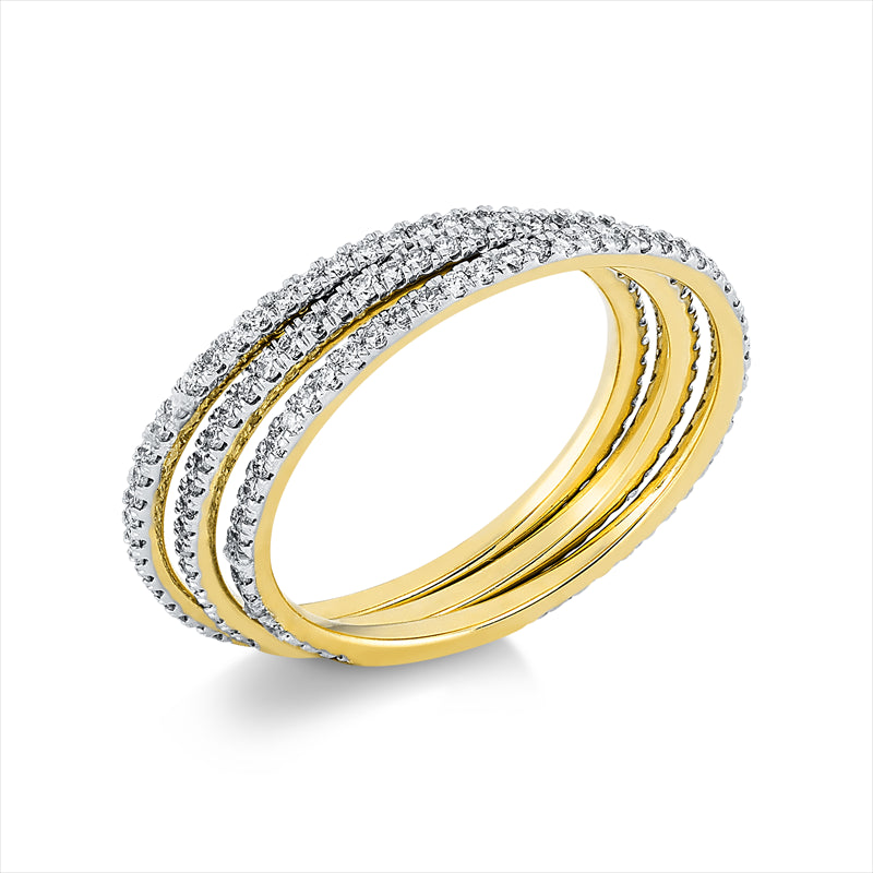 Ring - Mehrfachsteinbesatz aus Gold mit Diamanten - 1CP53