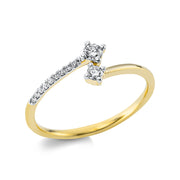 Ring - Moderner Schmuck aus Gold mit Diamanten, Fassung rhodiniert - 1CP59