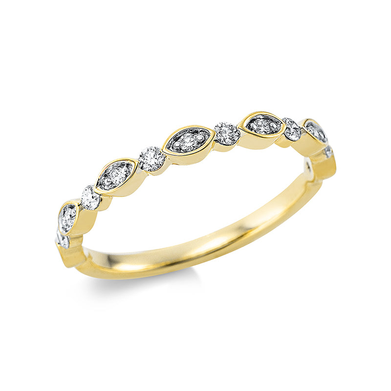 Ring - Moderner Schmuck aus Gold mit Diamanten, Fassung rhodiniert - 1CP60