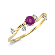 Ring aus Gold mit Diamanten mit Rubin - 1CP68