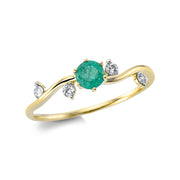 Ring aus Gold mit Diamanten mit Smaragd - 1CP69