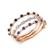 Ring aus Gold mit Diamanten mit Saphir, -Symbol - 1CP73