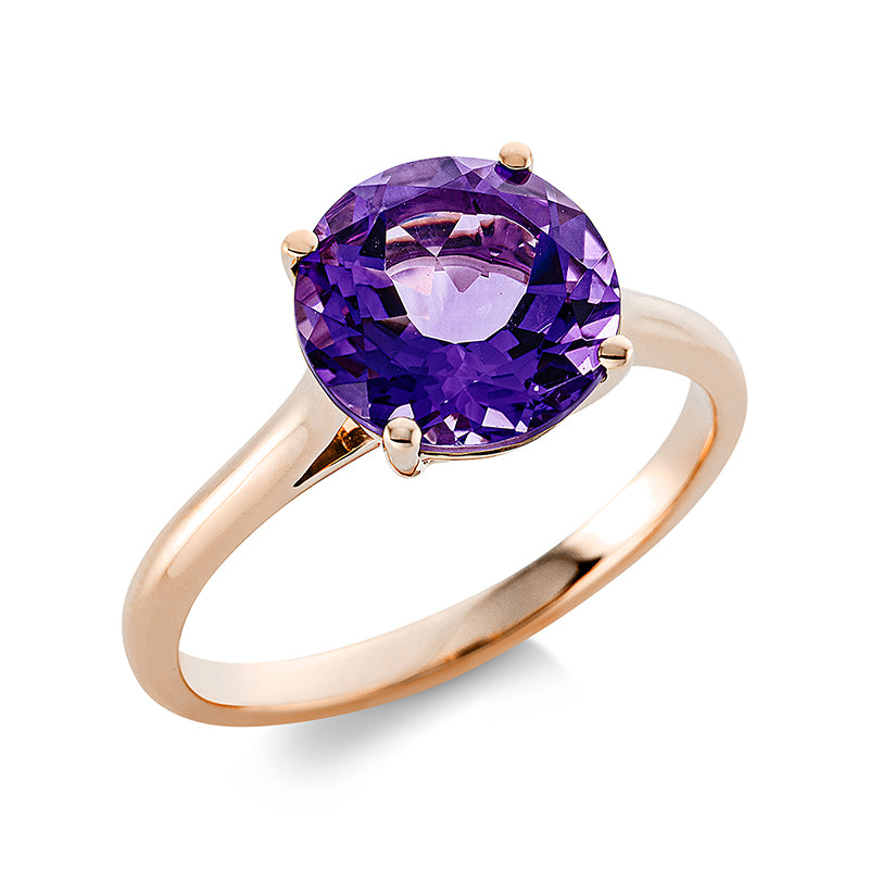 Ring mit Amethyst  aus 750/-18 Karat Rotgold  