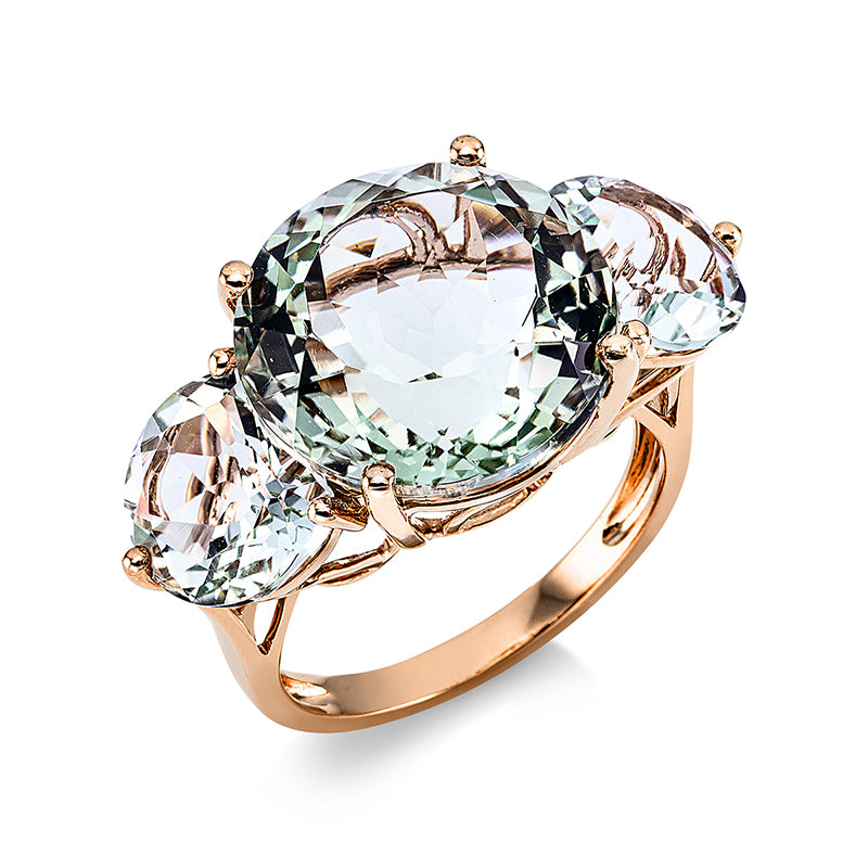 Ring mit Amethyst  aus 750/-18 Karat Rotgold  