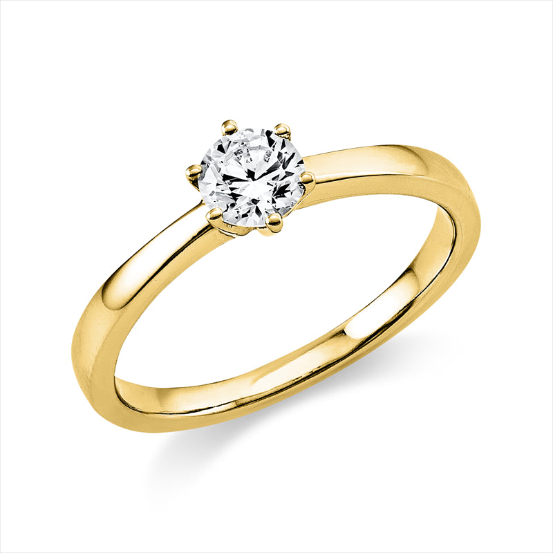 Ring    aus 585/-14 Karat Gelbgold mit 1 Diamant 0