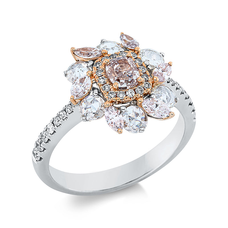 Ring    aus 750/-18 Karat Weißgold / Rotgold mit 45 Diamanten 1