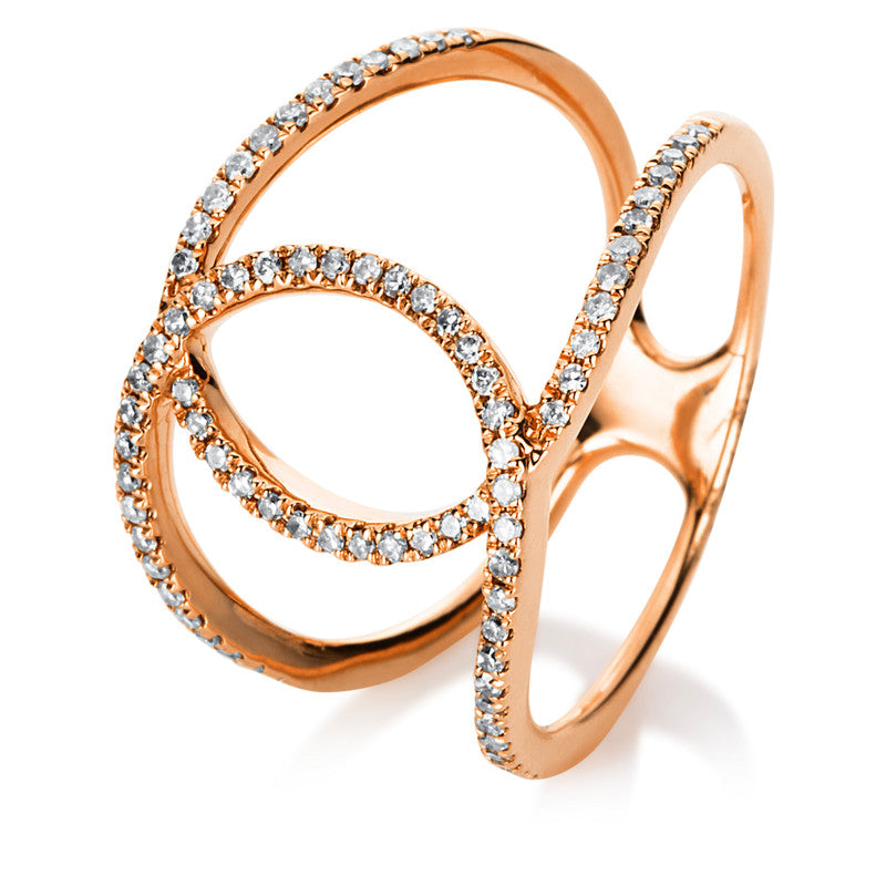 Ring    aus 585/-14 Karat Rotgold mit 78 Diamanten 0