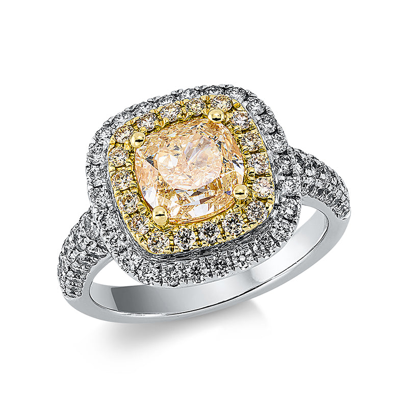 Ring    aus 750/-18 Karat Weißgold / Gelbgold mit 87 Diamanten 3