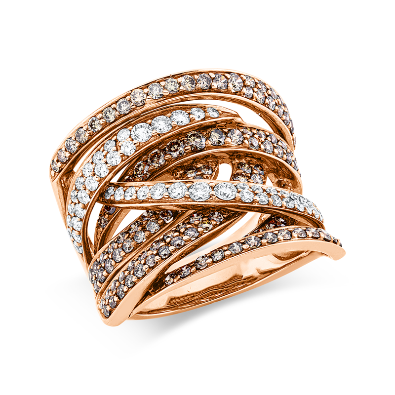 Ring    aus 750/-18 Karat Rotgold mit 183 Diamanten 2