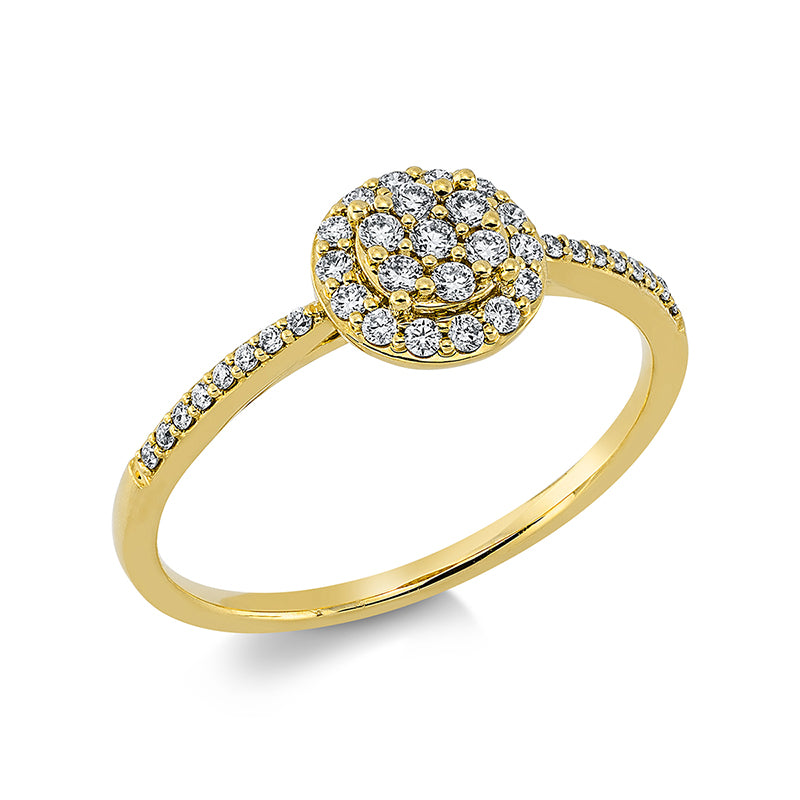 Ring    aus 750/-18 Karat Gelbgold mit 37 Diamanten 0