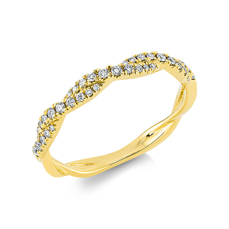 Ring    aus 750/-18 Karat Gelbgold mit 40 Diamanten 0