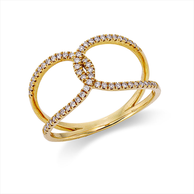 Ring    aus 750/-18 Karat Gelbgold mit 58 Diamanten 0