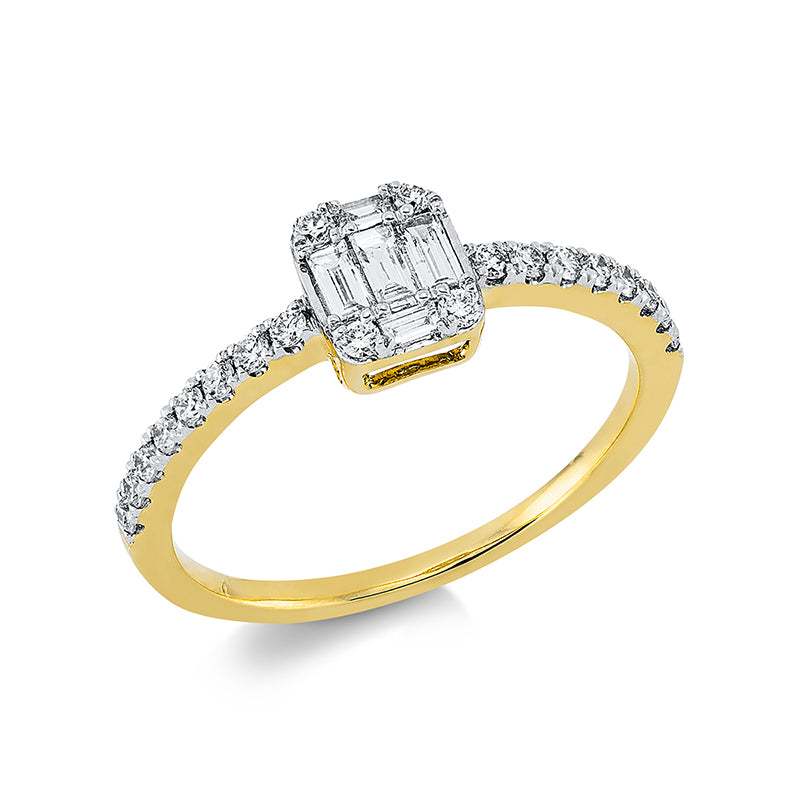 Ring - Halo Sparkle aus Gold mit Diamanten - 1DJ18