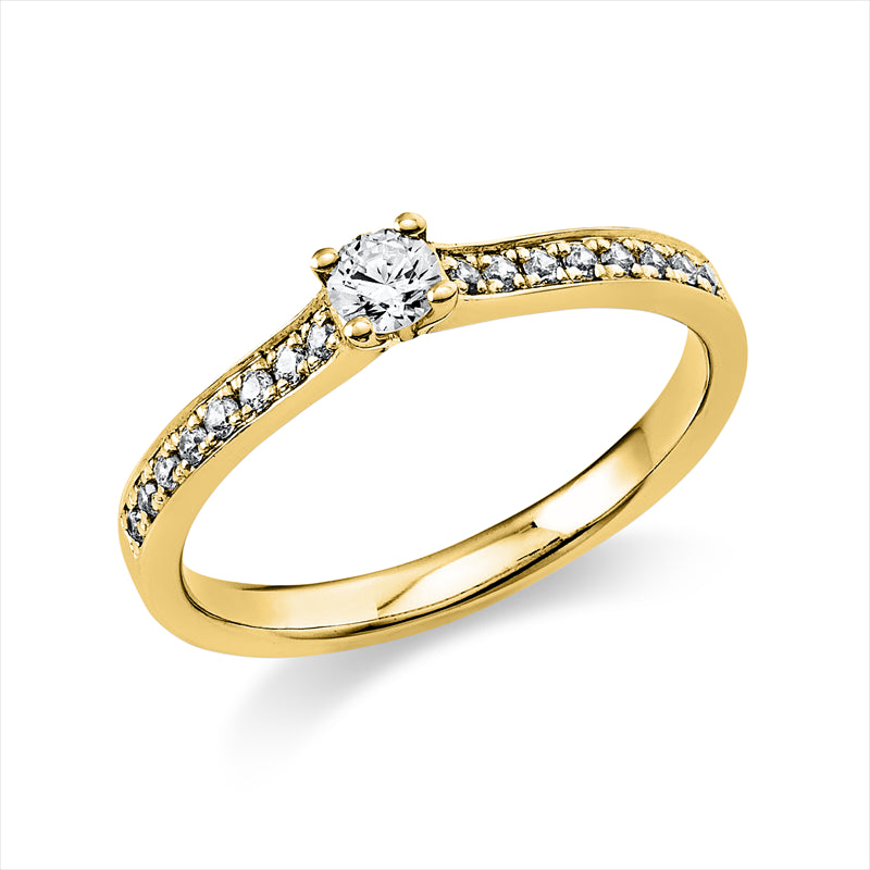 Ring    aus 585/-14 Karat Gelbgold mit 17 Diamanten 0