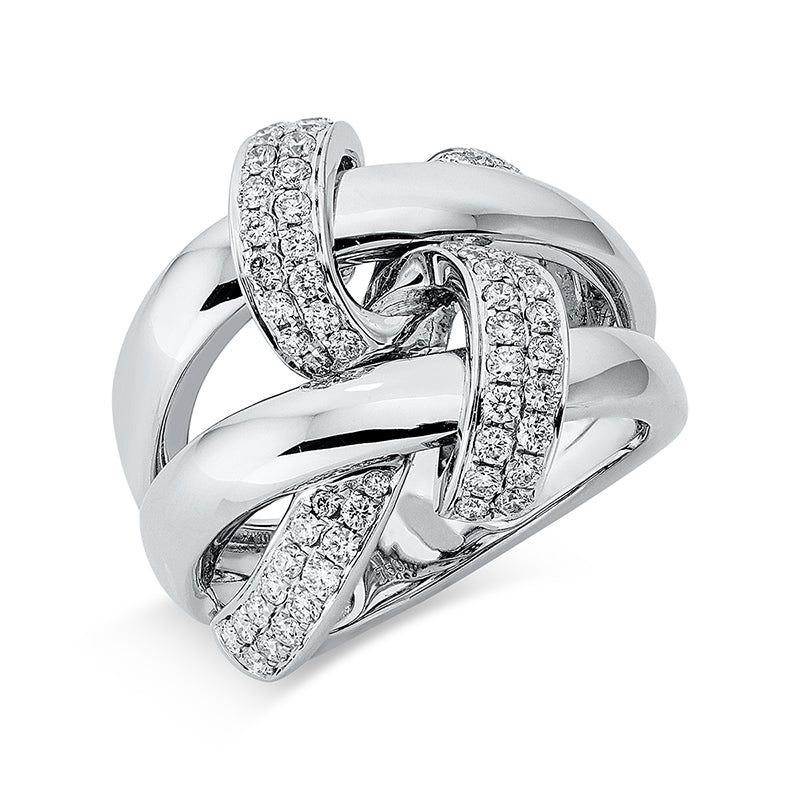 Ring    aus 750/-18 Karat Weißgold mit 70 Diamanten 0