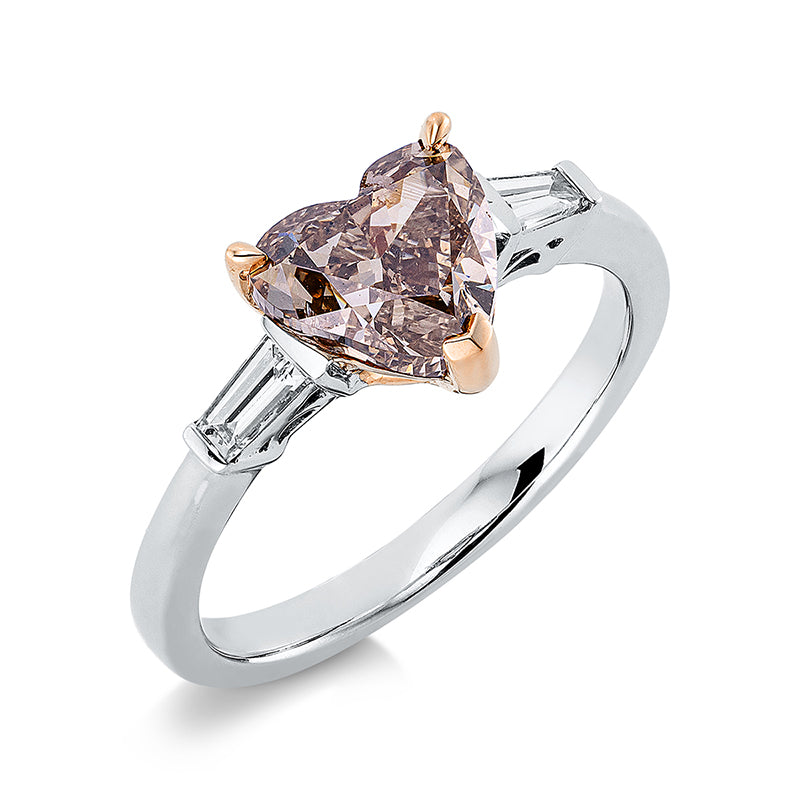 Ring    aus 750/-18 Karat Weißgold / Rotgold mit 3 Diamanten 2