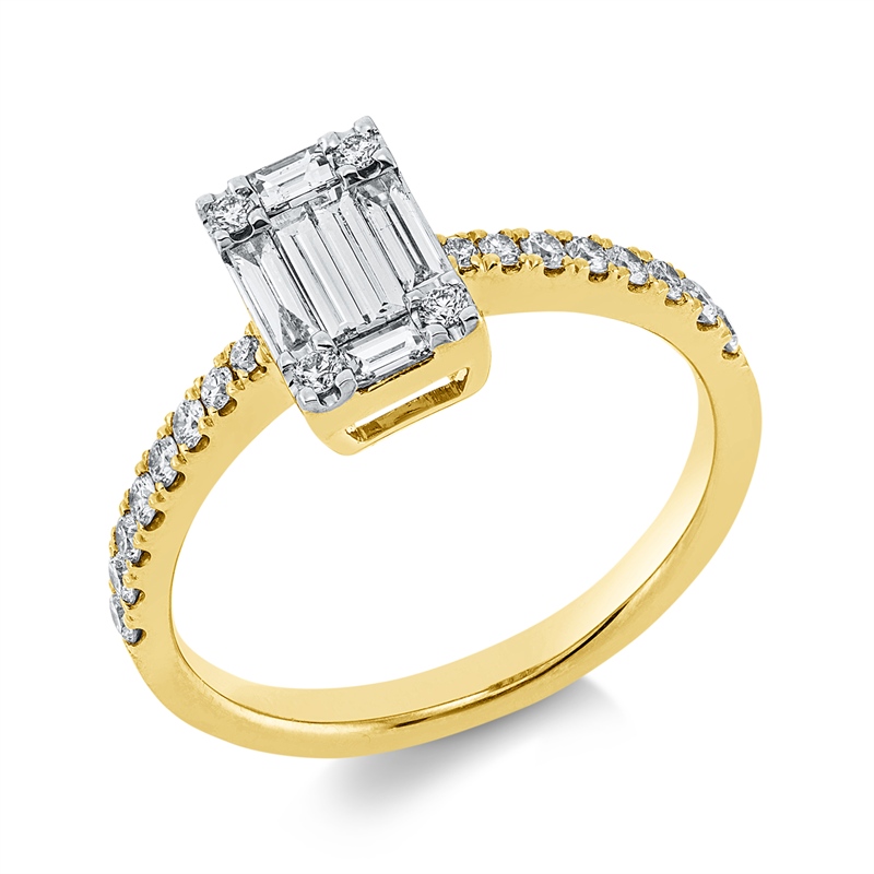 Ring    aus 750/-18 Karat Gelbgold mit 26 Diamanten 0