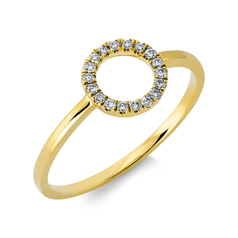 Ring    aus 750/-18 Karat Gelbgold mit 18 Diamanten 0