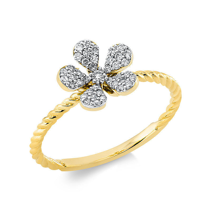 Ring    aus 750/-18 Karat Gelbgold mit 41 Diamanten 0