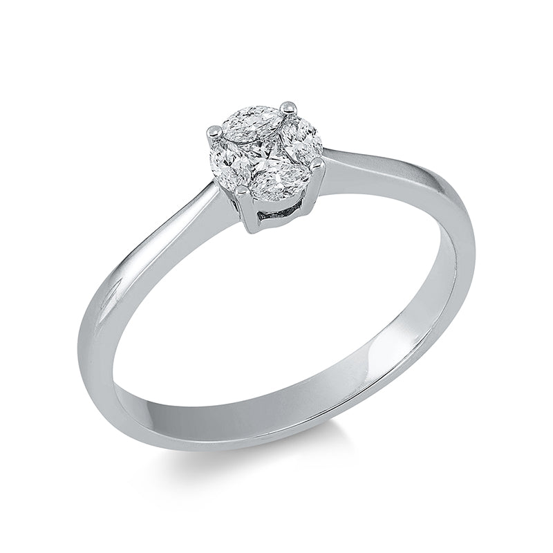Ring    aus 750/-18 Karat Weißgold mit 5 Diamanten 0