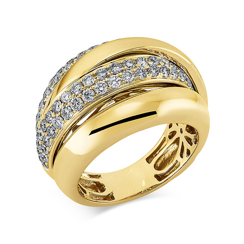Ring    aus 750/-18 Karat Gelbgold mit 76 Diamanten 1