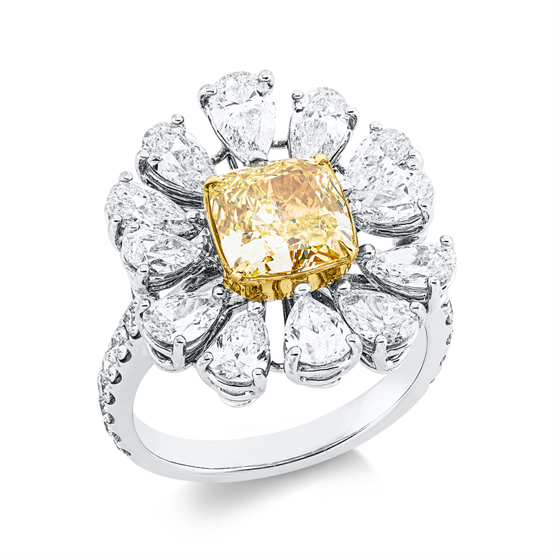 Ring    aus 750/-18 Karat Weißgold / Gelbgold mit 29 Diamanten 4