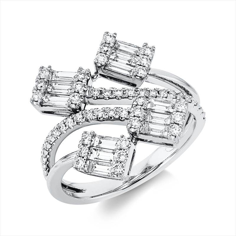 Ring    aus 750/-18 Karat Weißgold mit 64 Diamanten 1