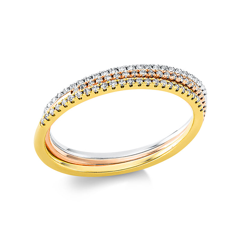 Ring    aus 750/-18 Karat Weißgold / Gelbgold / Rotgold mit 75 Diamanten 0
