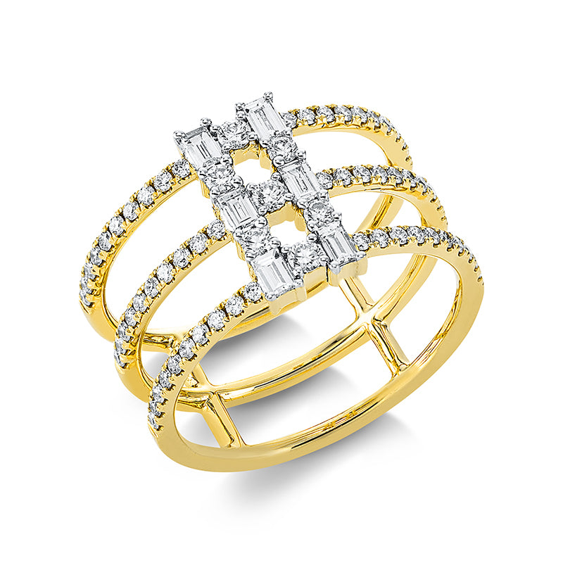 Ring    aus 750/-18 Karat Gelbgold mit 73 Diamanten 0