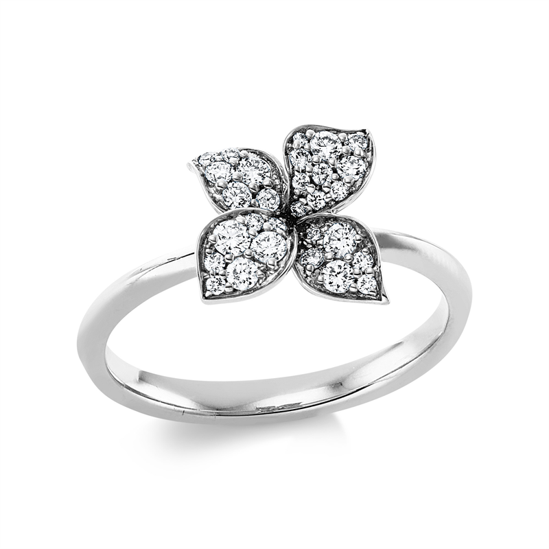 Ring    aus 750/-18 Karat Weißgold mit 29 Diamanten 0