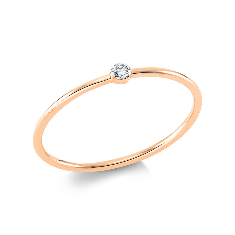 Ring    aus 750/-18 Karat Rotgold mit 1 Diamant 0