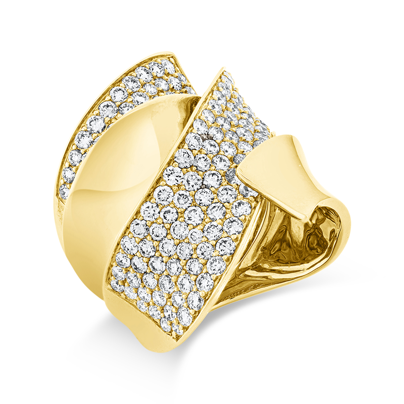 Ring    aus 750/-18 Karat Gelbgold mit 138 Diamanten 3