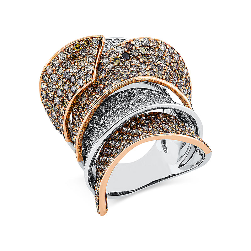 Ring    aus 750/-18 Karat Weißgold / Rotgold mit 393 Diamanten 7