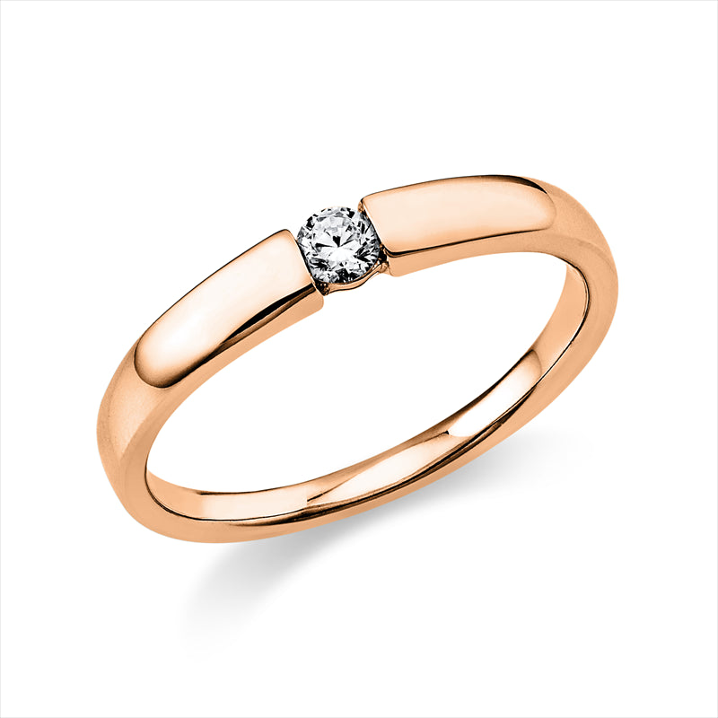 Ring    aus 585/-14 Karat Rotgold mit 1 Diamant 0