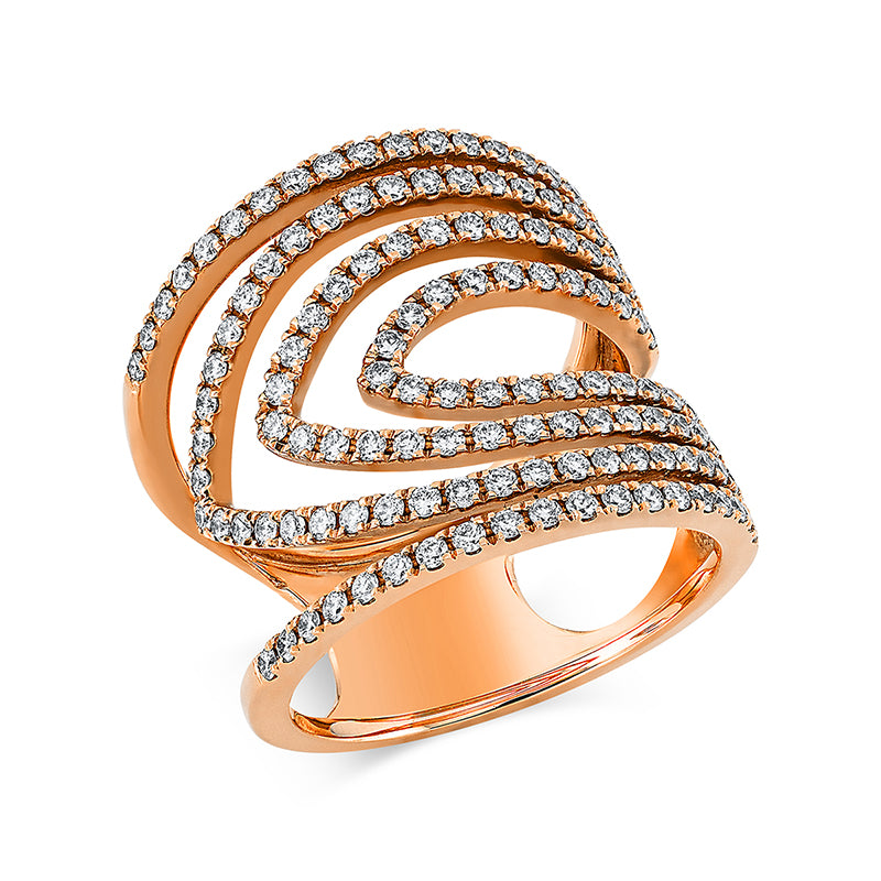 Ring    aus 750/-18 Karat Rotgold mit 133 Diamanten 1