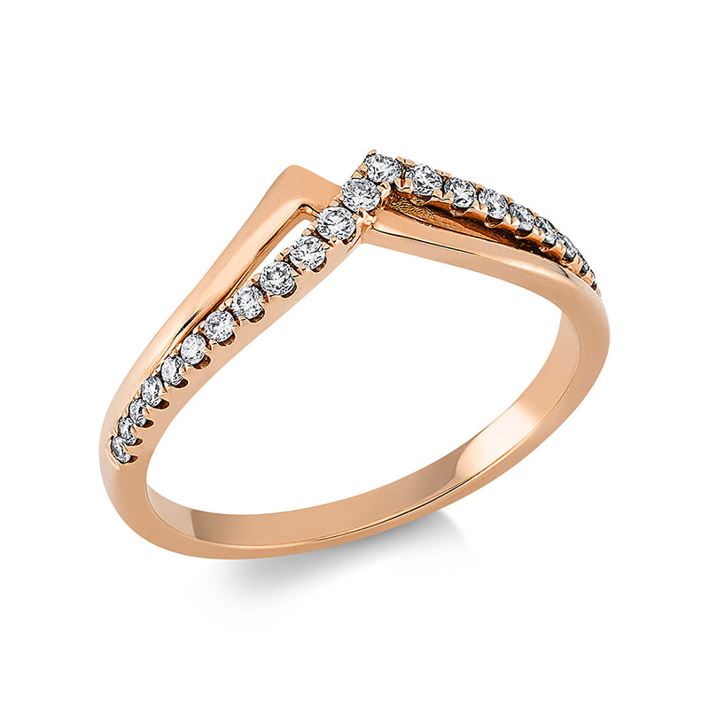 Ring    aus 750/-18 Karat Rotgold mit 22 Diamanten 0