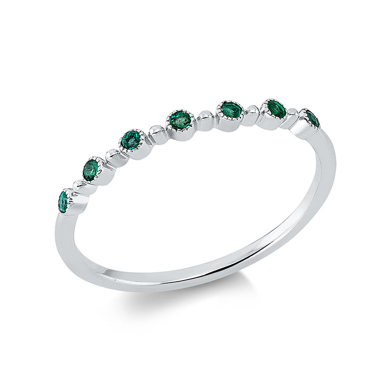 Ring mit Smaragd  aus 750/-18 Karat Weißgold  